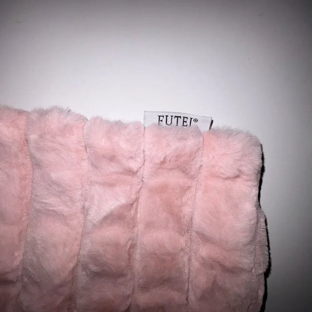 FUTEI Plush Pink Decorative Throw Pillow Covers Set Of 2 Cozy 16 x 16 Fluffy